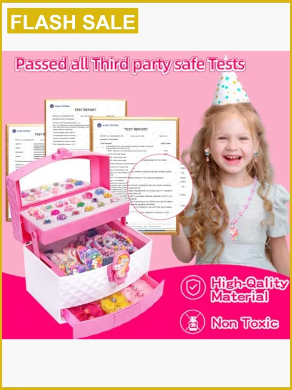 Jewelry Dress Up Set - Rings, Bracelets, Necklaces, Hair Clips, Unicorns